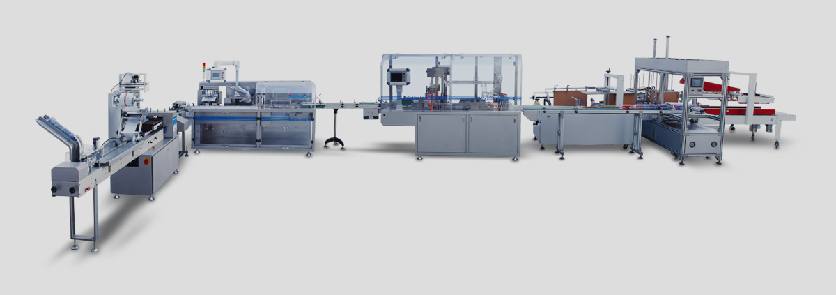 blister film carton and box packing line